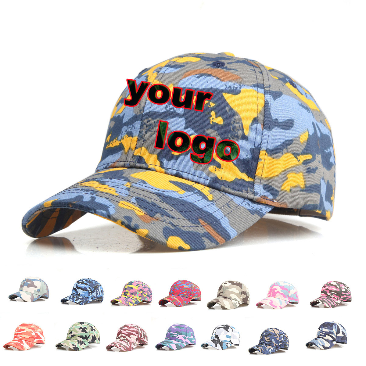 Hat Snapback Cap - Berretto da baseball mimetico con logo