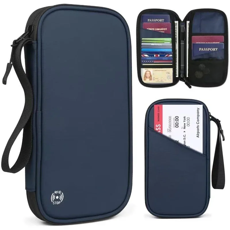 Travel Organizer Men - Portafoglio leggero per passaporto da viaggio
